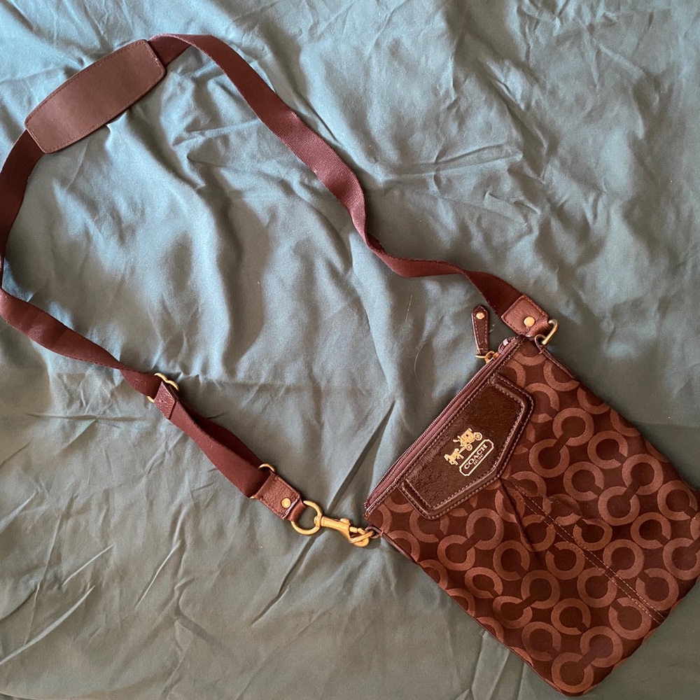 COACH classic logo brown crossbody small bag